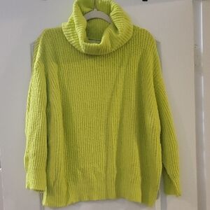 DAVI & DANI Bright Green Cowl Neck Sweater